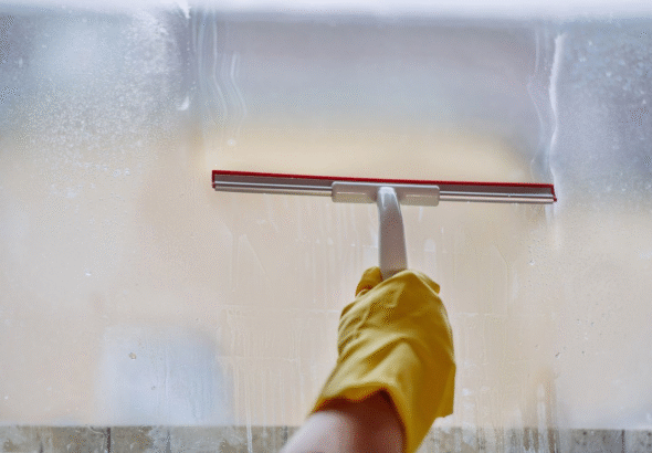 how to get water stains off glass